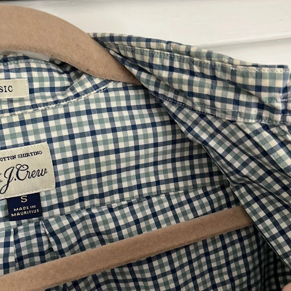 J Crew Classic Gingham Plaid Button Down Shirt sz S